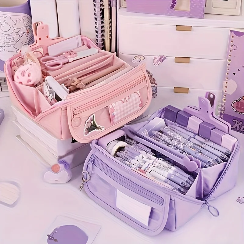 Large-capacity Pencil Case, Multi-functional Desktop Finishing Storage Stationery Box, Suitable for Boys Girls for Study Work thumbnail 4