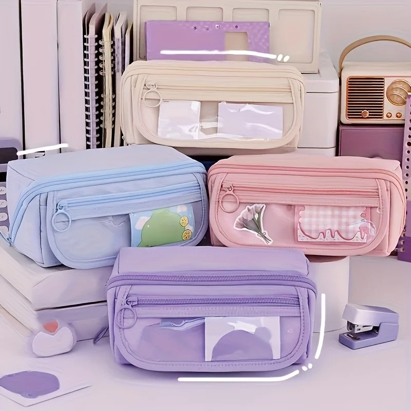 Large-capacity Pencil Case, Multi-functional Desktop Finishing Storage Stationery Box, Suitable for Boys Girls for Study Work thumbnail 2