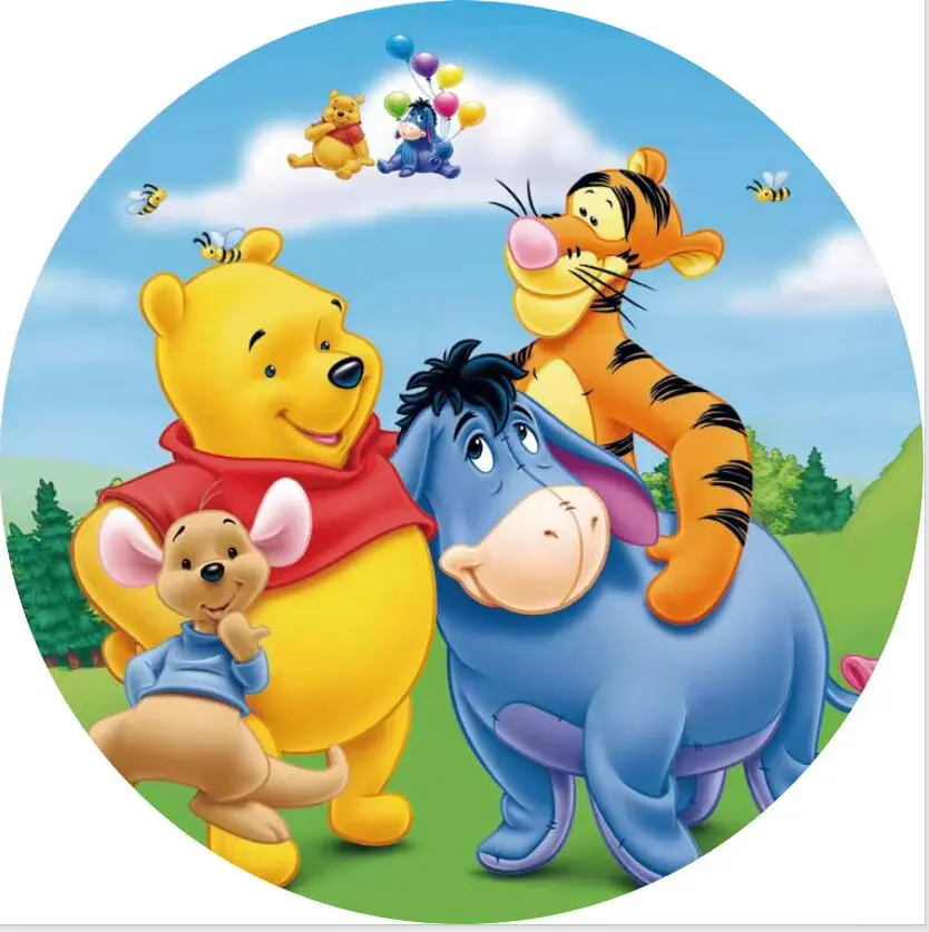 Winnie Bear kild Birthday Party Supplie Disposable Tableware Plates Cup Banner Number Balloons For kids Baby Shower Decorations thumbnail 3
