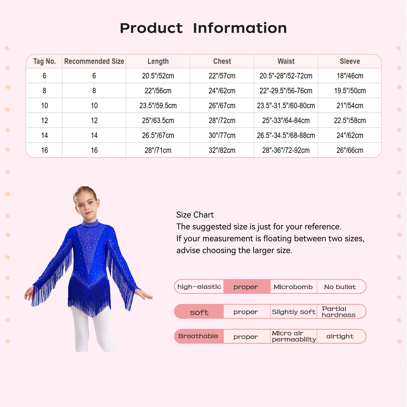 Girls Tassels Latin Dance Leotard Figure Skating Gymnastics Cha-Cha Performance Costume Long Sleeve Rhinestones Fringe Bodysuit thumbnail 6