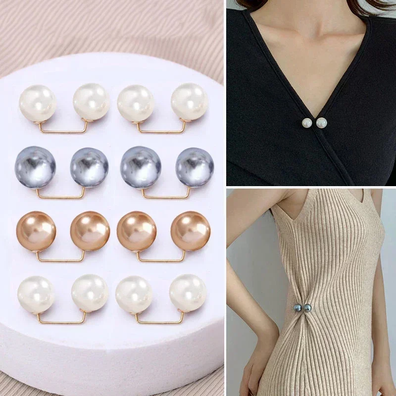 Double Pearl Brooch Pins Anti-fade Exquisite Elegant Brooches for Women Sweater Cardigan Clip Coat Summer Dress Jewelry thumbnail 3
