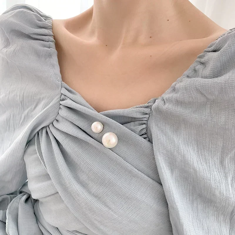 Double Pearl Brooch Pins Anti-fade Exquisite Elegant Brooches for Women Sweater Cardigan Clip Coat Summer Dress Jewelry thumbnail 5