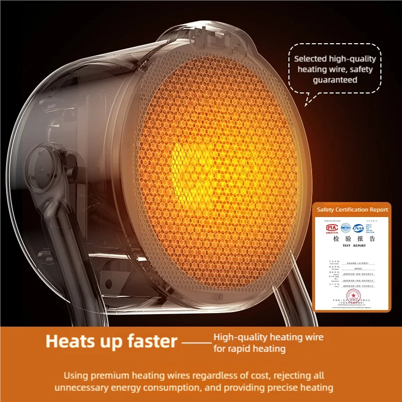 Portable desktop electric heater suitable for home and office use Mini fan heater suitable for desktop use and foot warmer thumbnail 3