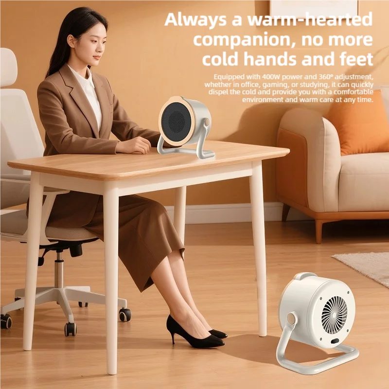 Portable desktop electric heater suitable for home and office use Mini fan heater suitable for desktop use and foot warmer thumbnail 2