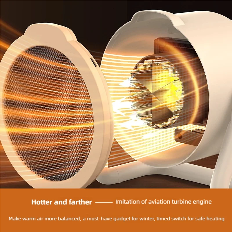 Portable desktop electric heater suitable for home and office use Mini fan heater suitable for desktop use and foot warmer thumbnail 4