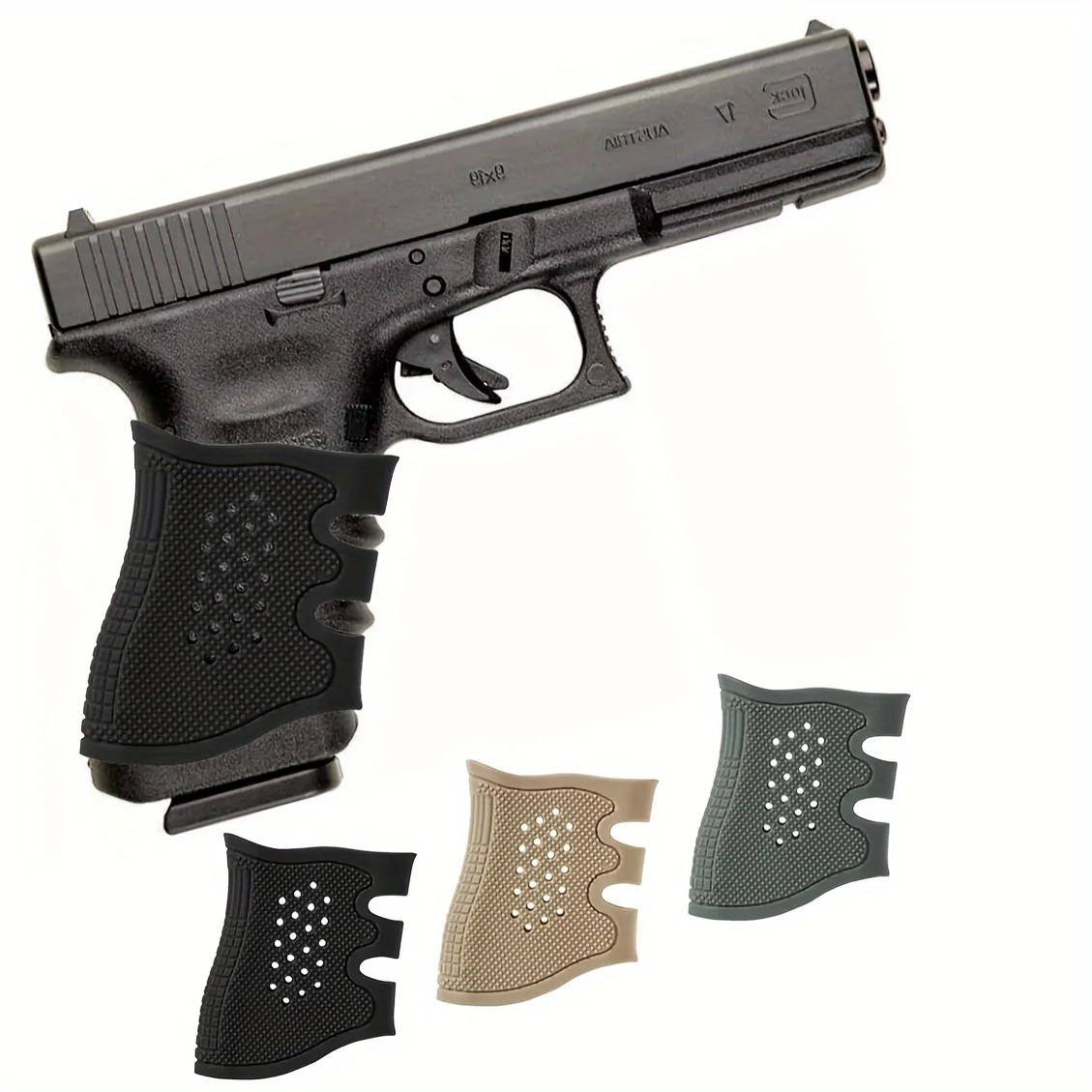 Tactical Pistol Rubber Grip Anti Slip Glove for Gl*ck G17/19/20/21/22/23/31/32 Reduce Recoil Grip Glove Hunting Accessories thumbnail 6