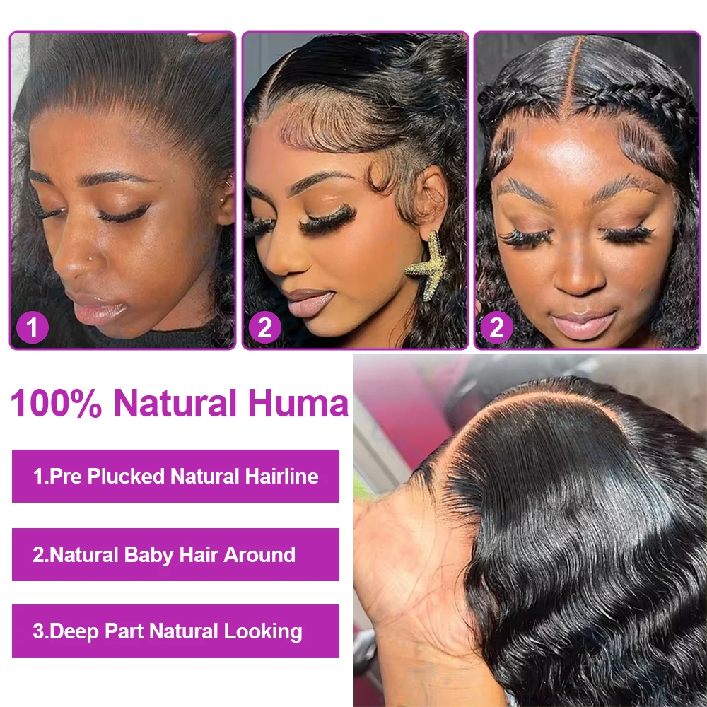 300 Density Human Hair Wigs 100% Transparent Curly Wigs 13x6 Hd Lace Frontal Wig Brazilian High Density Deep Wave Wigs 40 Inch thumbnail 5