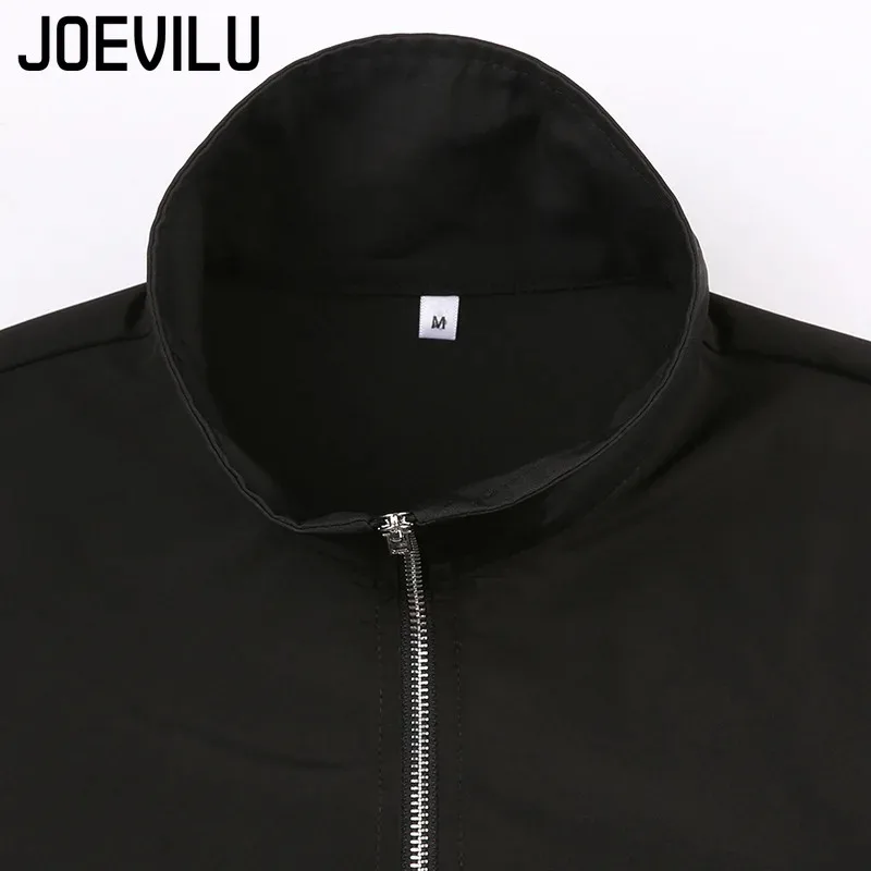 JOEVILU Women's Cyberpunk Goth Harajuku Crop Tops Long Sleeve Hollow Out Zipper T Shirt Y2K Grunge Streetwear Jacket for Dancing thumbnail 6
