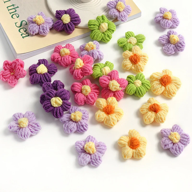 10-50Pcs Wool Flower Stickers For DIY Shoes And Hats Handicrafts Sewing Clothes Headgear Hair Clips Decorative Accessories thumbnail 6