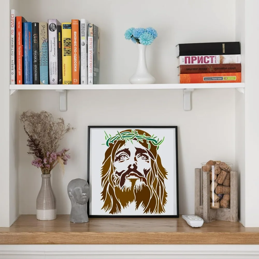 Crown of Thorns of Christ Painting Stencil 11.8x11.8 inch Reusable Christ Drawing Template Religious Theme Craft thumbnail 4