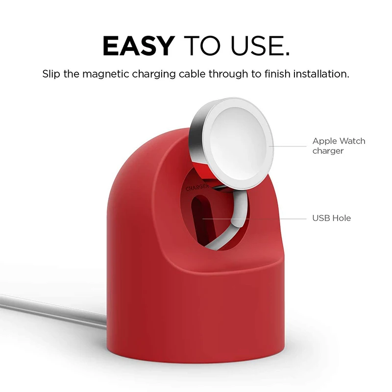 Charger Stand for Apple Watch Series Ultra2/10/9/8/SE2/7/6/SE 49/46/45/44/42/41/40mm iWatch Silicone Charging Dock Station Stand thumbnail 2