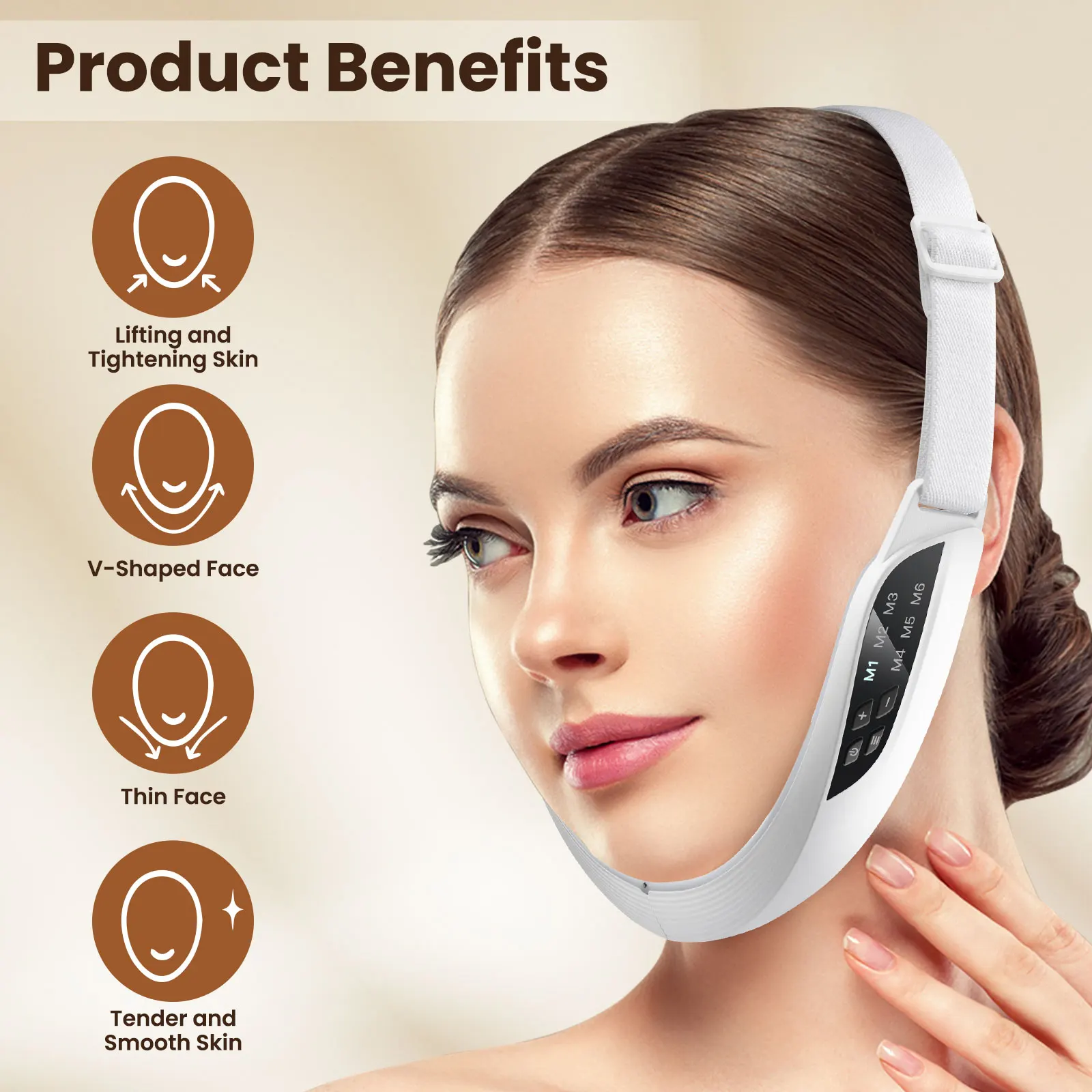 EMS Face Lifting Massager Anti Wrinkle Facial Massager V-Face Lift Device Face Slimming Remover Double Chin LED Photon Therapy thumbnail 5