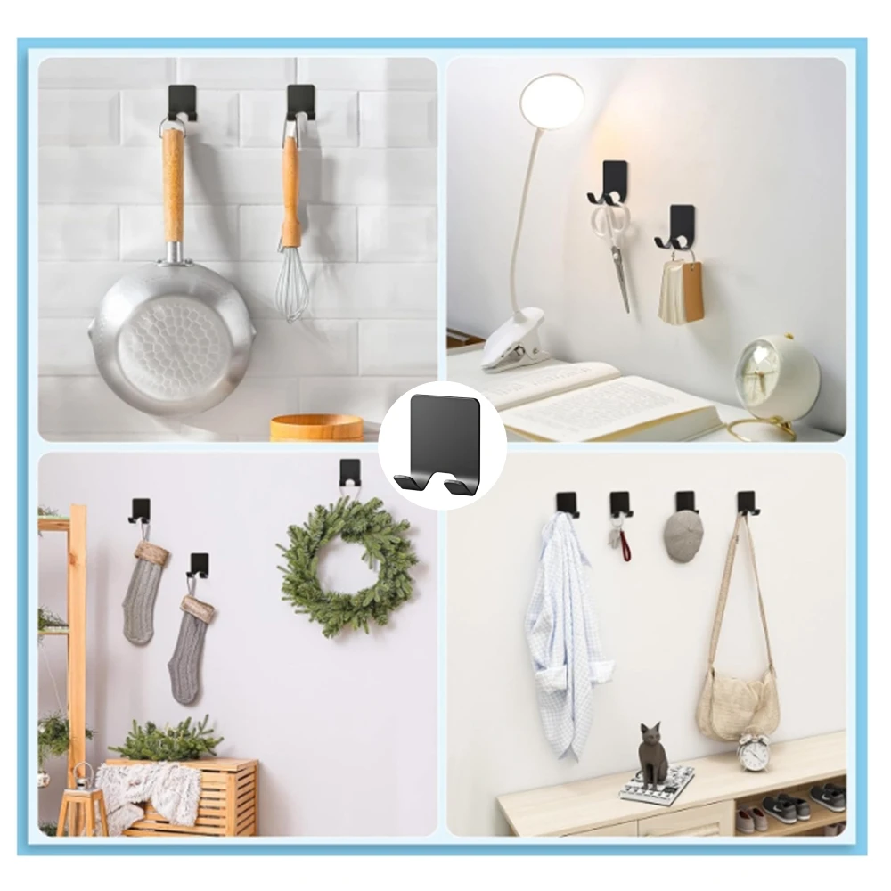 Adhesive Razor Holder Wall Mounted Bathroom Plastic Hook Punch Free Razor Rack Multi-Function Bathroom Kitchen Accessories Hooks thumbnail 2