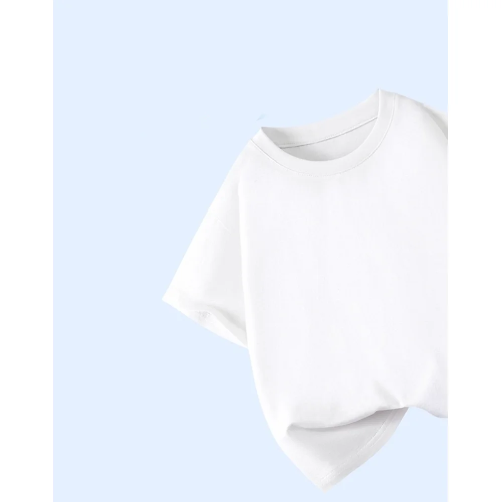 Children's Pure Cotton Short-Sleeved Solid Color Sports Casual Round-Neck T-Shirt Summer Breathable Soft Kid's Basic Top thumbnail 6