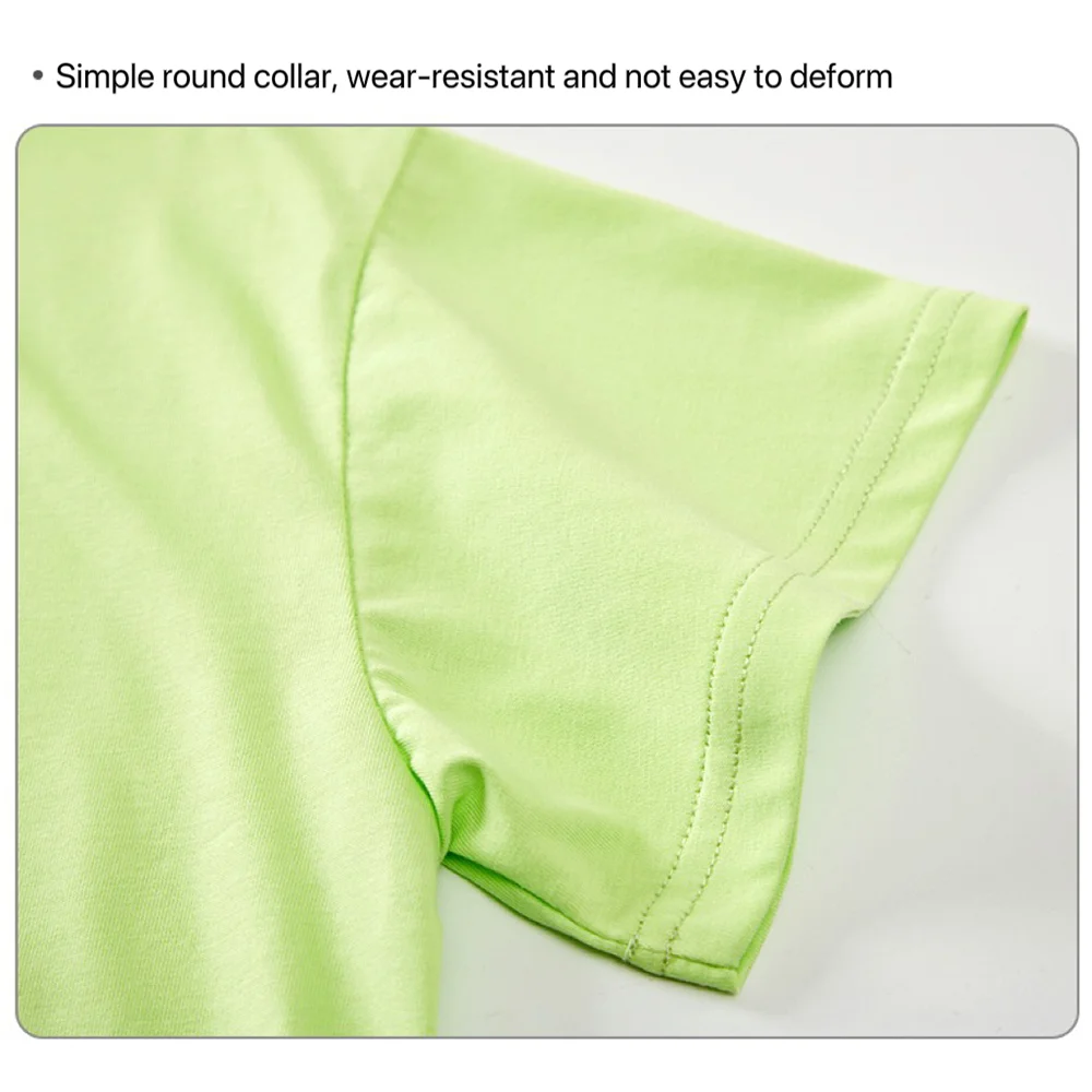Children's Pure Cotton Short-Sleeved Solid Color Sports Casual Round-Neck T-Shirt Summer Breathable Soft Kid's Basic Top thumbnail 5