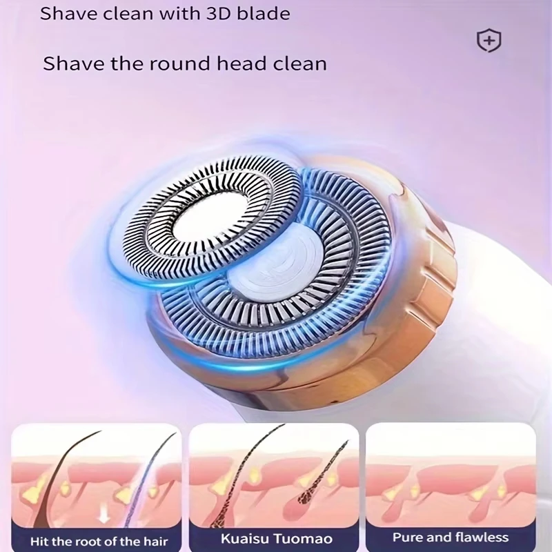 Electric Epilator For Women Shaver Lady Shaver Body Hair Trimmer Armpit Bikini Arm Leg Face Portable Painless Depilator thumbnail 2