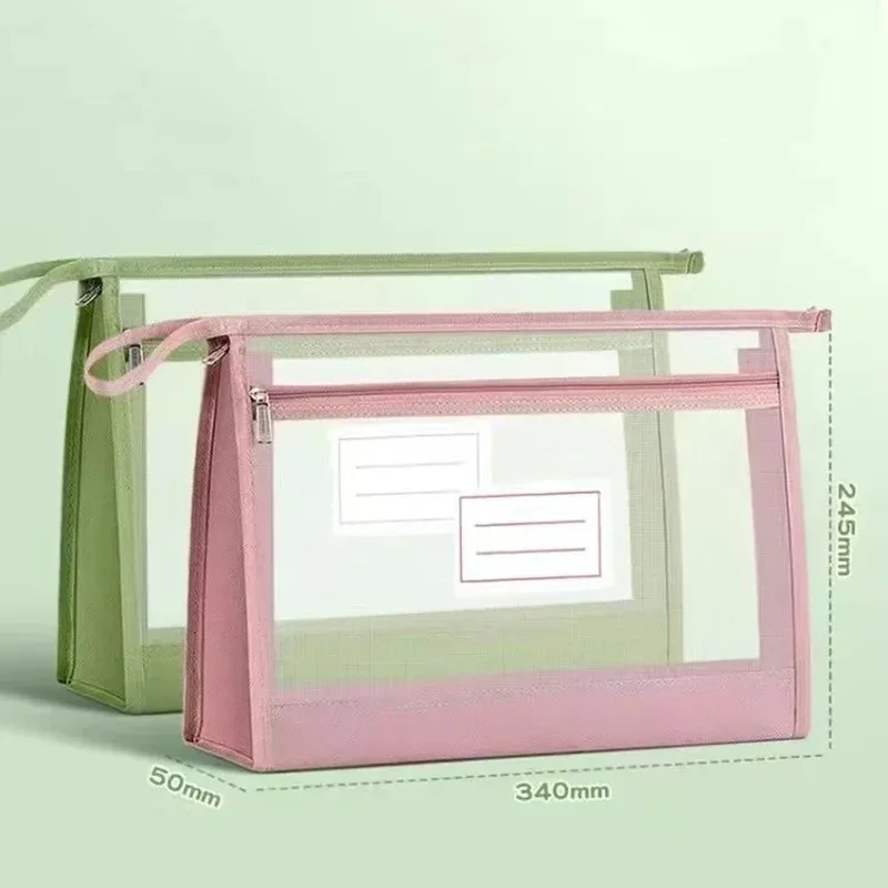 A4 Nylon Mesh Bag – Transparent Portable Storage Pouch for School & Office Supplies thumbnail 5