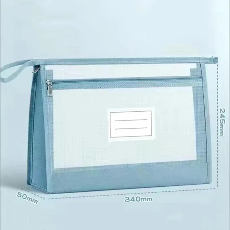 A4 Nylon Mesh Bag – Transparent Portable Storage Pouch for School & Office Supplies thumbnail 6