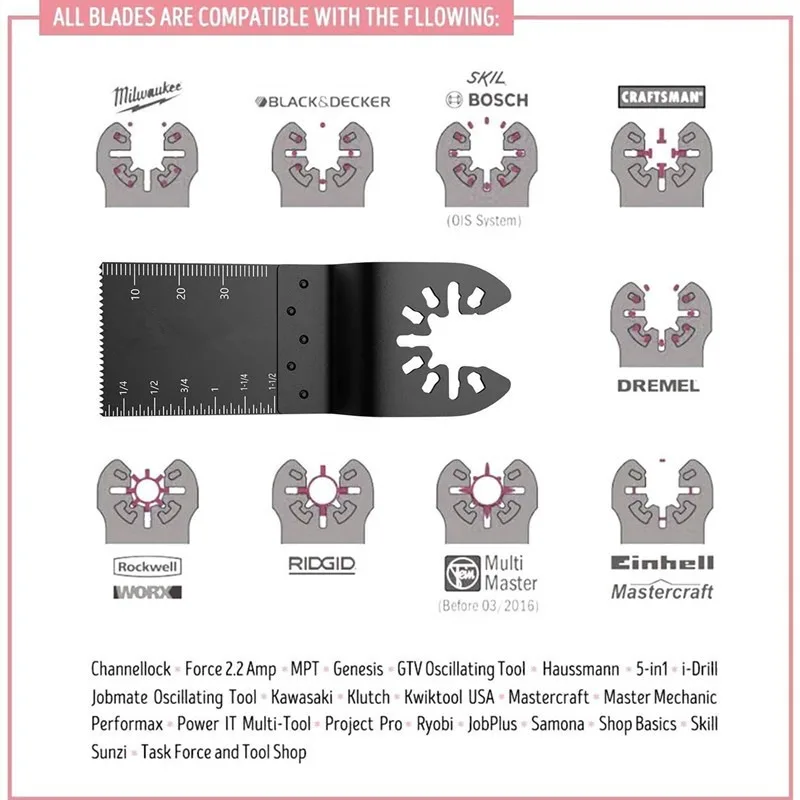 Quick Release Electric Tool Saw Blades Oscillating Multi Tool Accessories 34mm Vibration Saw Blades thumbnail 3