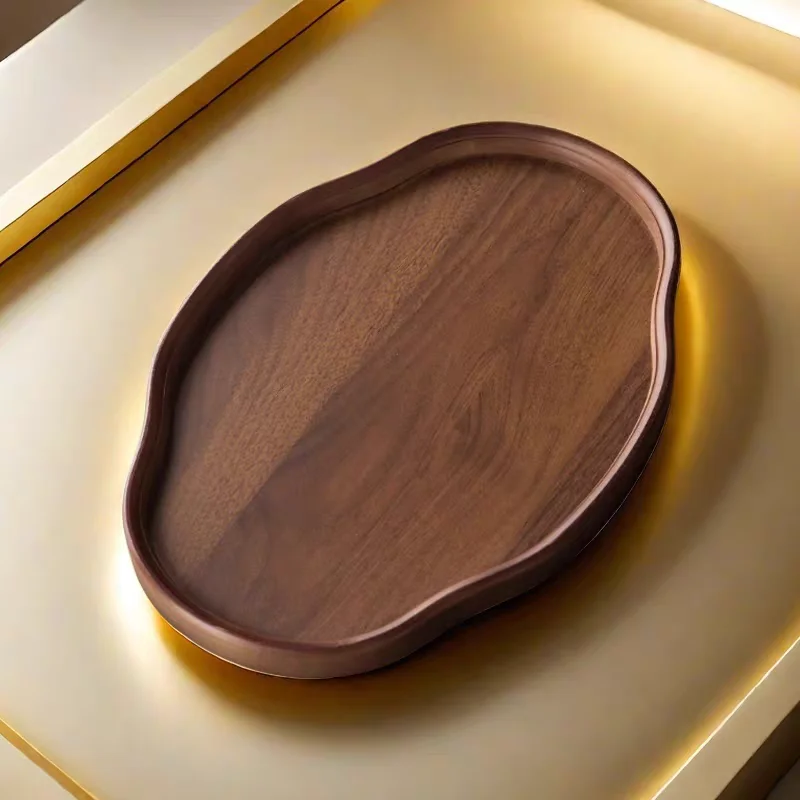 Wooden Decorative Serving Tray for Coffee Table and Home Decor Fruit Platter Decor Trays Serving Ware Food Dish Serving Platters thumbnail 6
