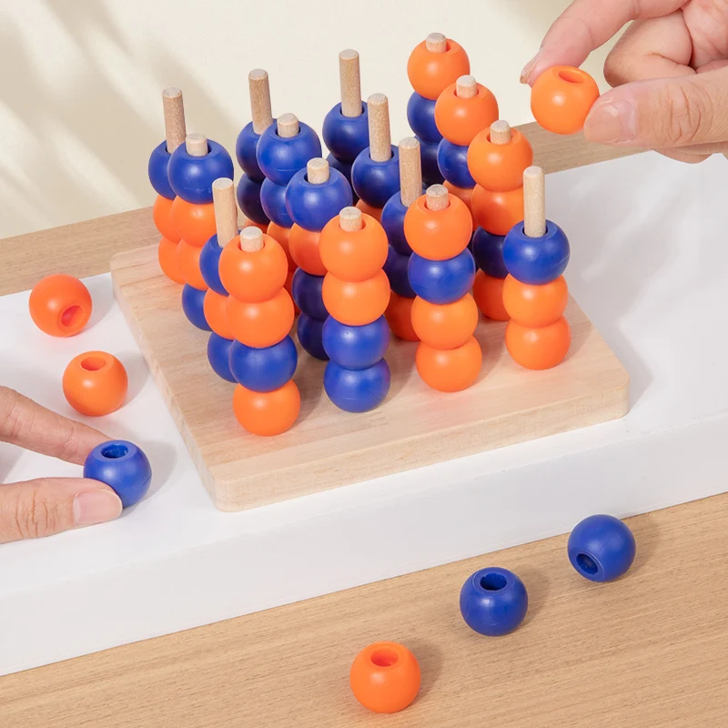 Wooden Memory Chess Board Color Memory Matching Brain Teasers Game Learning Activities Educational Montessori Toys for Kids Gift thumbnail 4