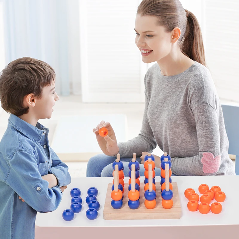 Wooden Memory Chess Board Color Memory Matching Brain Teasers Game Learning Activities Educational Montessori Toys for Kids Gift thumbnail 2