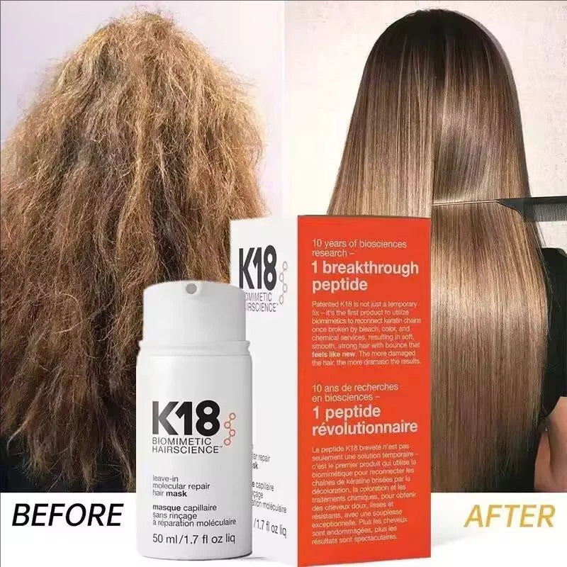 New upgraded K18 Leave-In Molecular Kertain Repair Hair Mask Softens Restores Damaged Hair Deep Keratin Treatment for Hair Scalp thumbnail 5