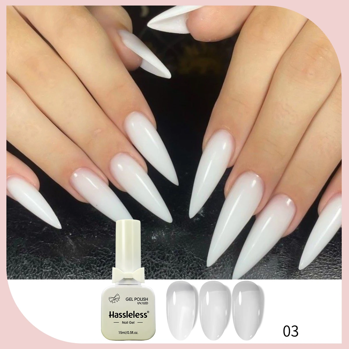 One 15ml bottle of clear, milky-white nail polish gel, long-lasting, semi-permanent, glass bottle, removes UV/LED nail polish. thumbnail 2
