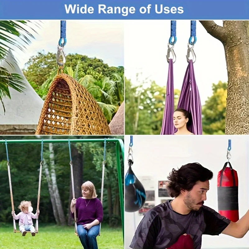 1pc Heavy-Duty Stainless Steel Swing Rope, Hammock Chair Connector Straps,Outdoor Yoga Suspension Ropes-Durable Nylon Material thumbnail 5