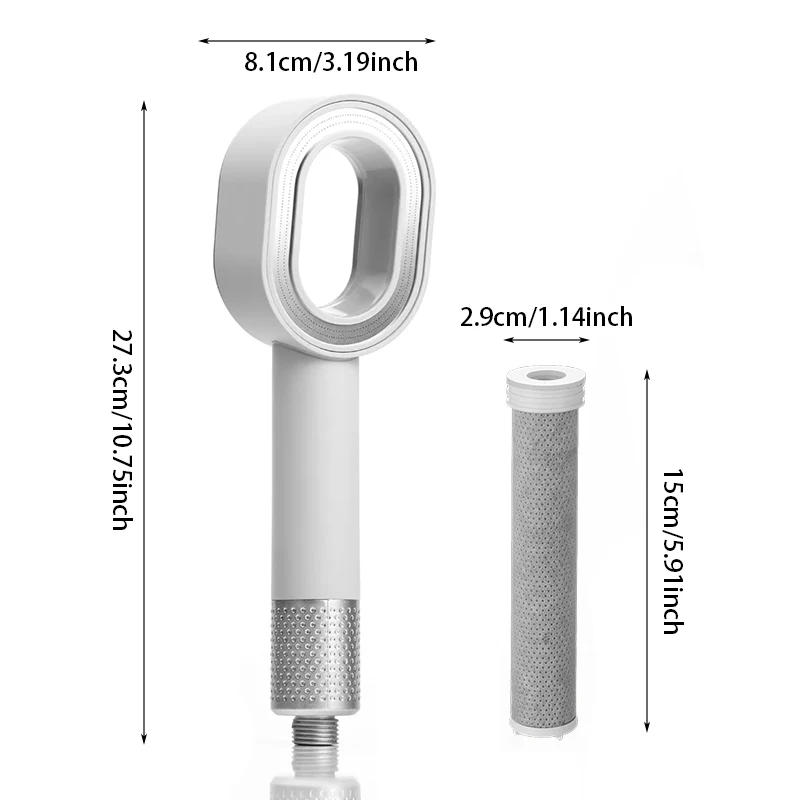 Luxury Shower Head Filter High Pressure Carbon Fiber Filter Shower Water Filter to Remove Chlorine Fluoride and Hard Water thumbnail 6