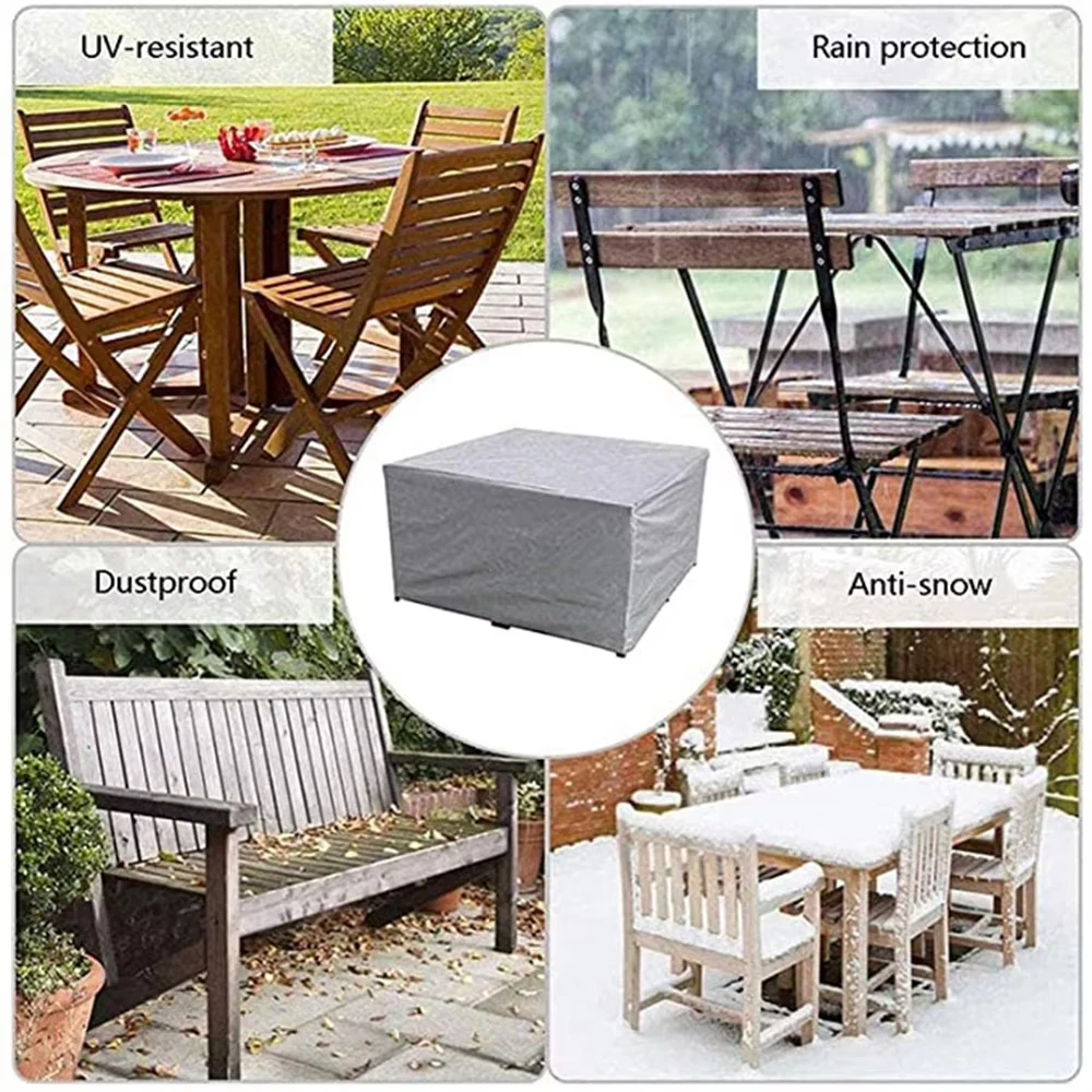 210D Heavy duty Waterproof Patio Furniture Cover Rectangular Garden Rain Snow Outdoor Cover for Sofa Table Chair Wind-Proof thumbnail 5