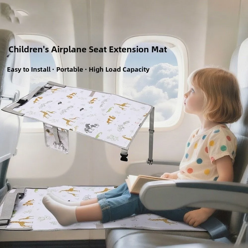 Breathable Kids Airplane Bed Comfort Design with Side Pocket Foot Rest Hammock Anti-Slip Design Portable Airplane Footrest Kids thumbnail 3