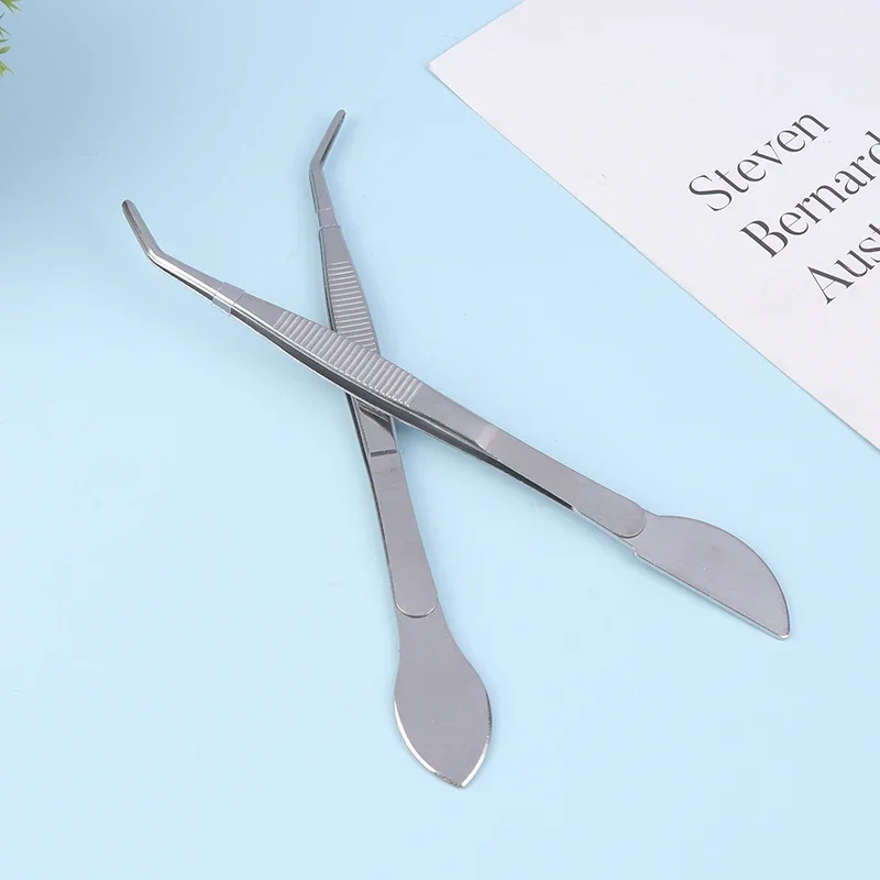 2-in-1  304 Stainless Steel Root Rake with Bonsai Tweezers with Ergonomical Handle Soil Farming Tool for Succulents Crafting thumbnail 2