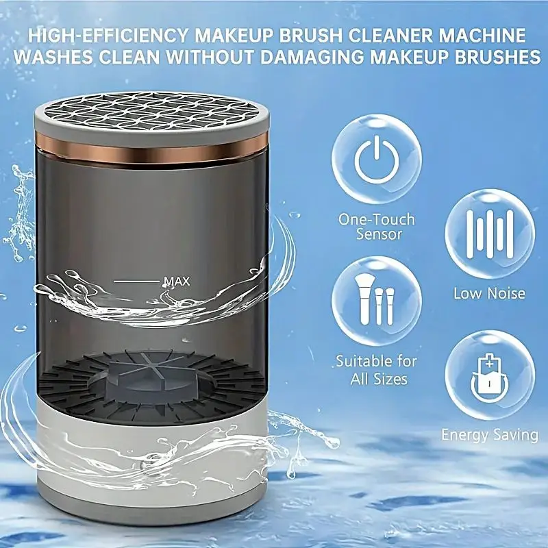 Portable Electric Makeup Brush Cleaning Machine Automatic Rotator with USB Charging Quick Drying Cosmetic Brush Cleaning Tool thumbnail 5
