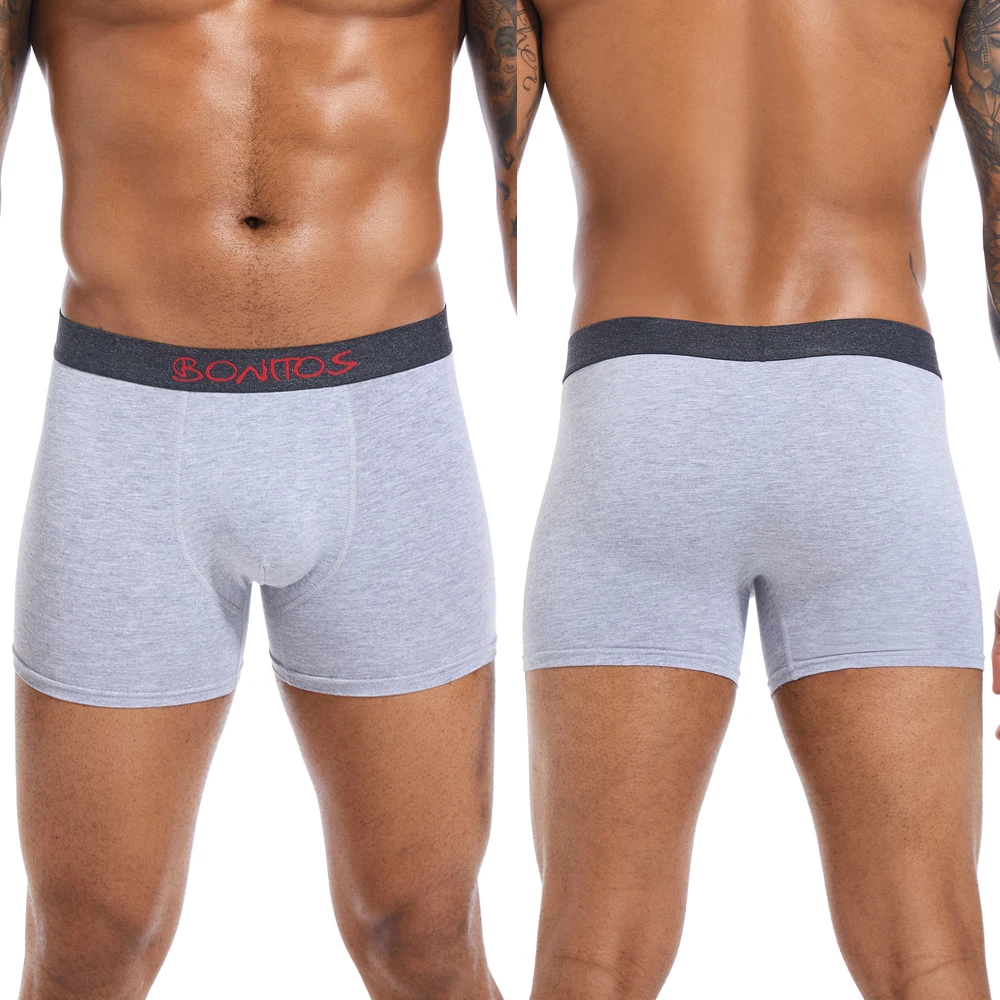 5pcs Men's Panties Cotton Boxer Briefs Letter Elastic Band Men Underpants Classic Solid Color Boxers Underwear For Man BONITOS thumbnail 3