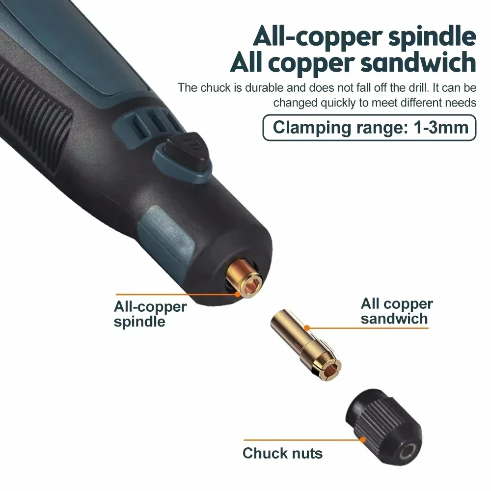 USB Cordless Rotary Tool Kit Woodworking Electric Drill Grinder Engraver Pen DIY For Jewelry Metal Glass Mini Wireless Drill thumbnail 2