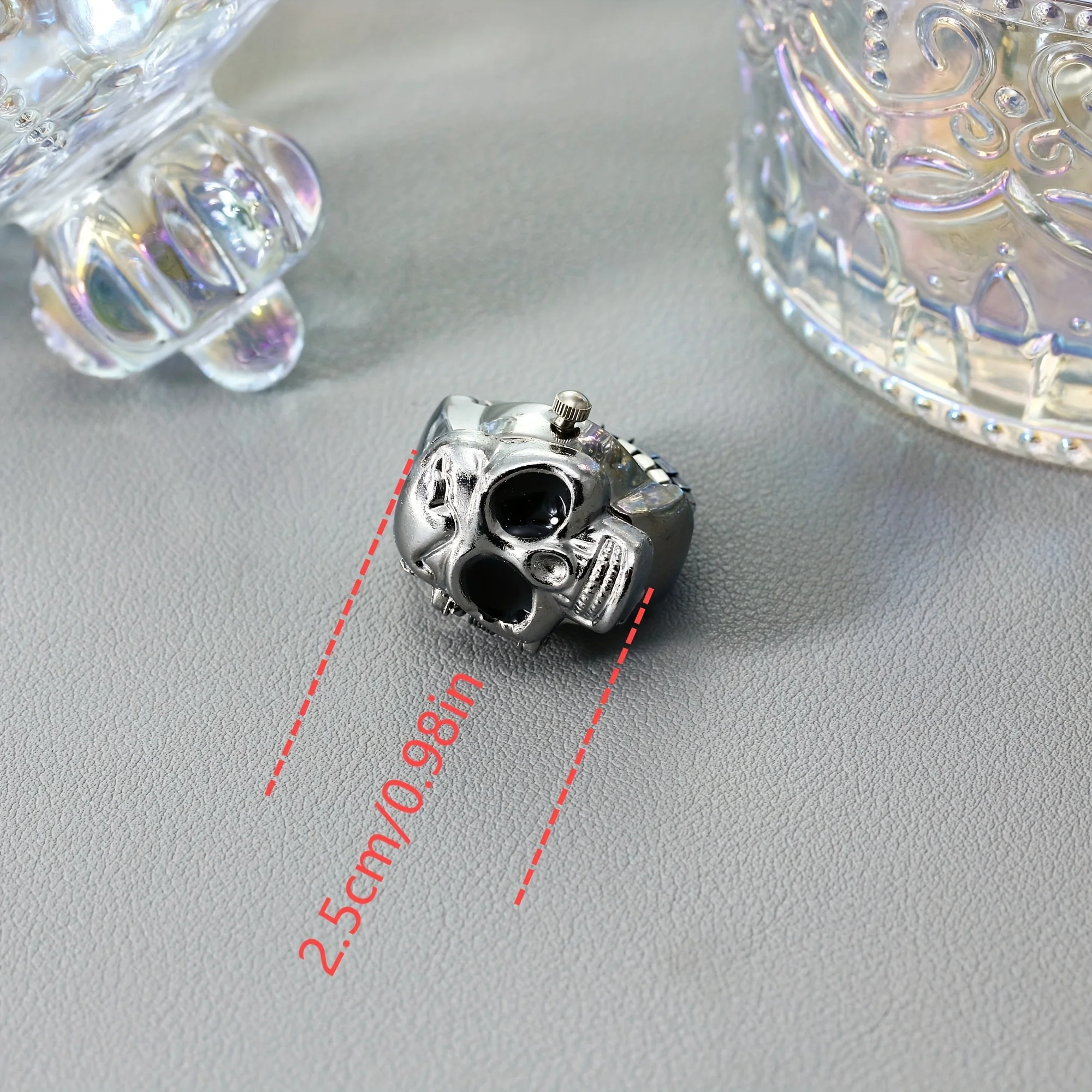 1PC Personalized Flip Skull Retro Ring Watch Trendy Ghost Head Hip Hop Simple Couple Men's Dominance Watch Ring Pocket Watch thumbnail 6