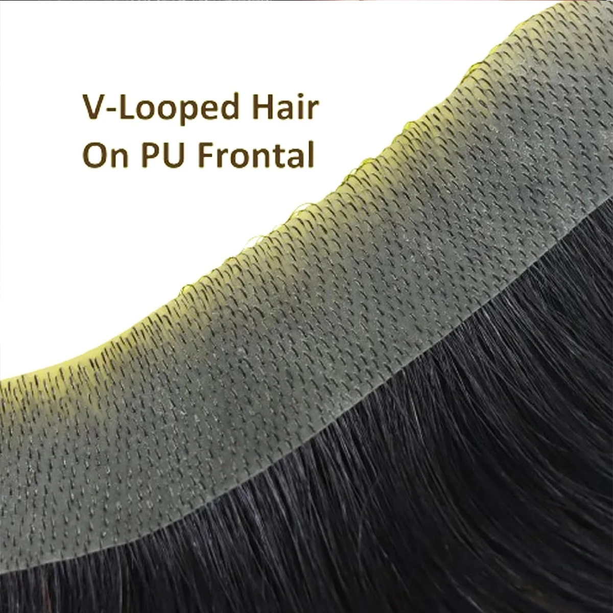 PU Frontal Hairpiece for Men Dark Brown Human Hair Extension for Hairline Loss 2*16 cm Thin Poly Skin Toppers Replacement Toupee thumbnail 3