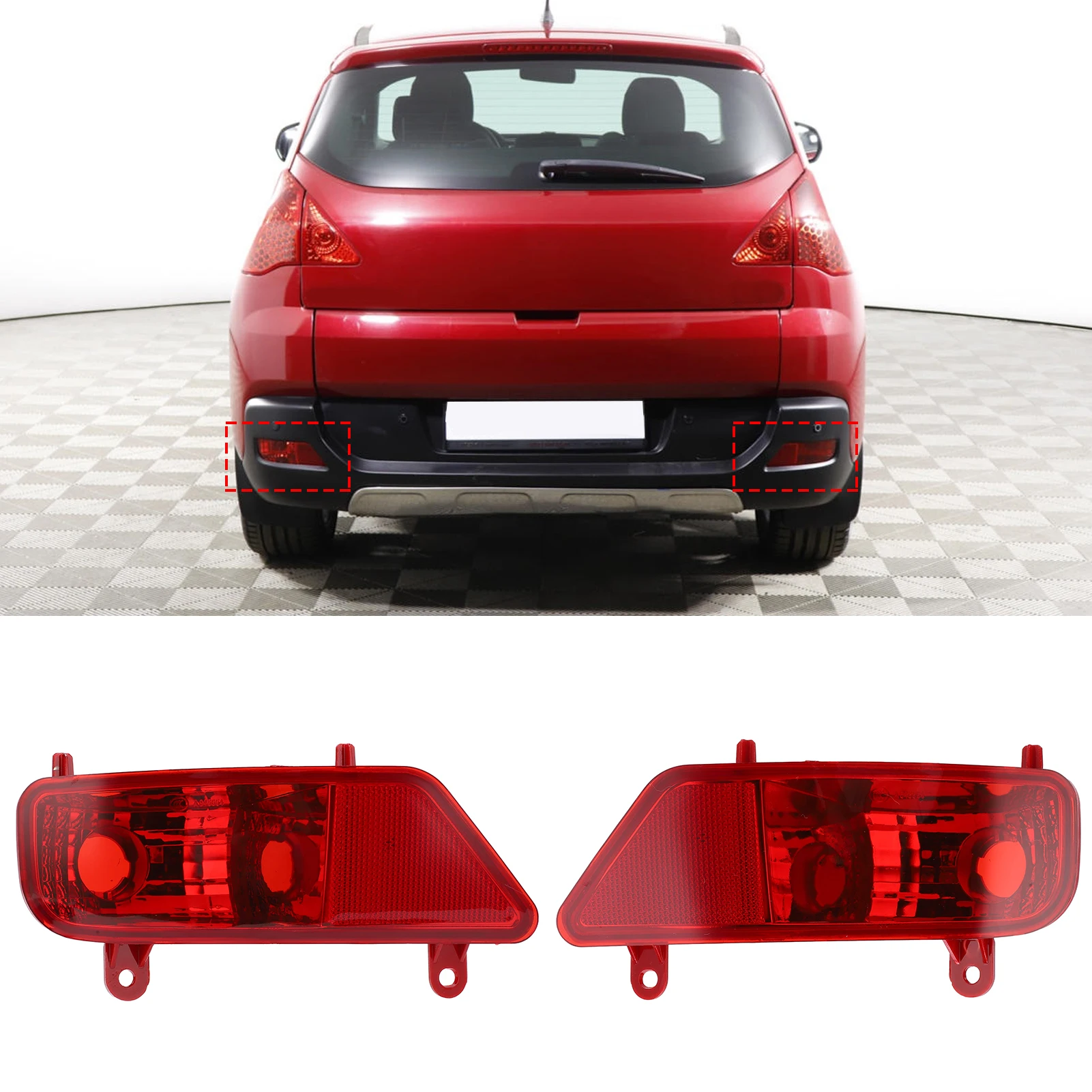Red Rear Fog Light Assembly Car Accessories Replacement for  3008 2009‑2016 Rear Fog Light Assembly Car Rear Fog Light thumbnail 4