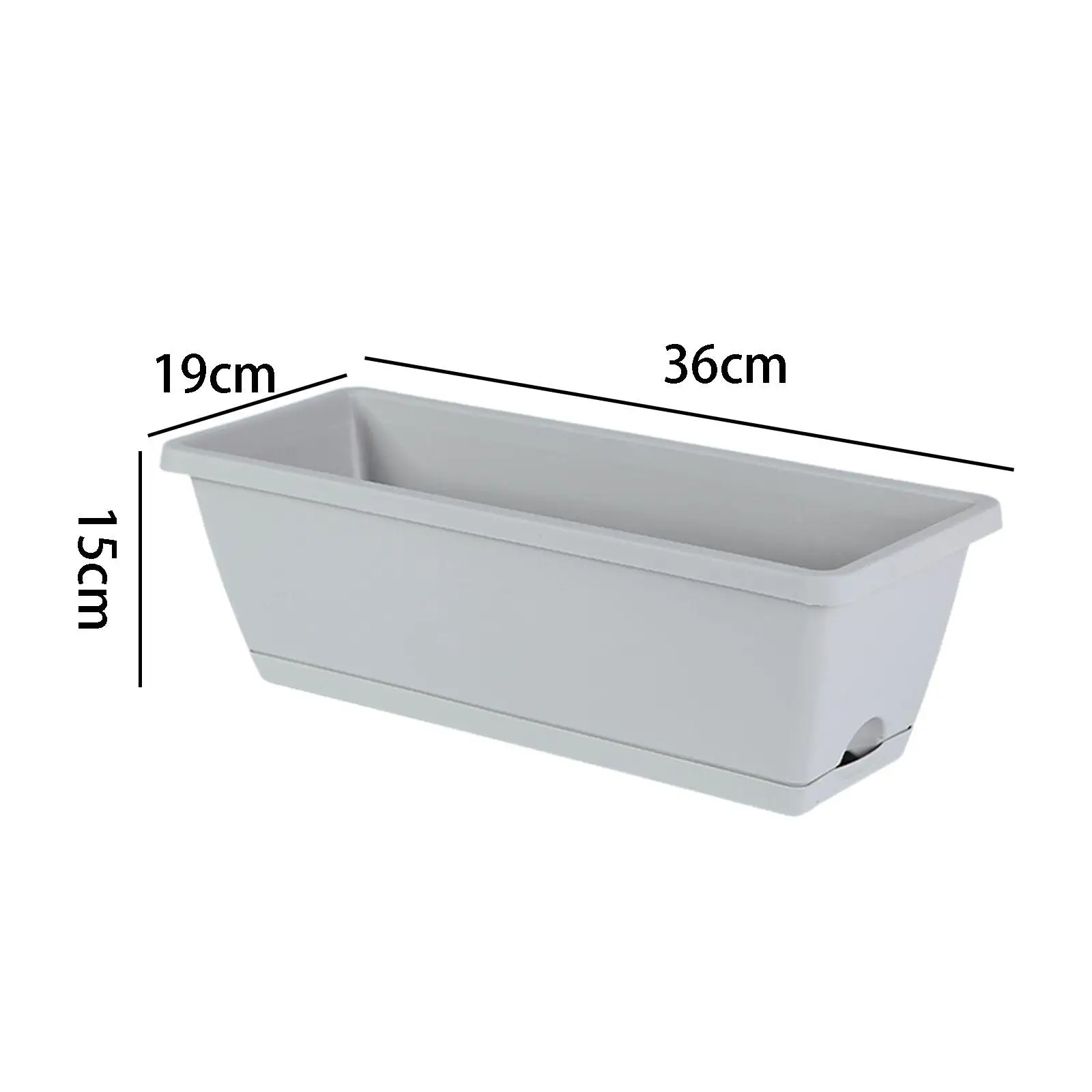 2 Pieces Window Box Planter Rectangular Organizer Decoration with Drainage Holes Plant Pot for Outdoor Garden Indoor Plants Home thumbnail 6