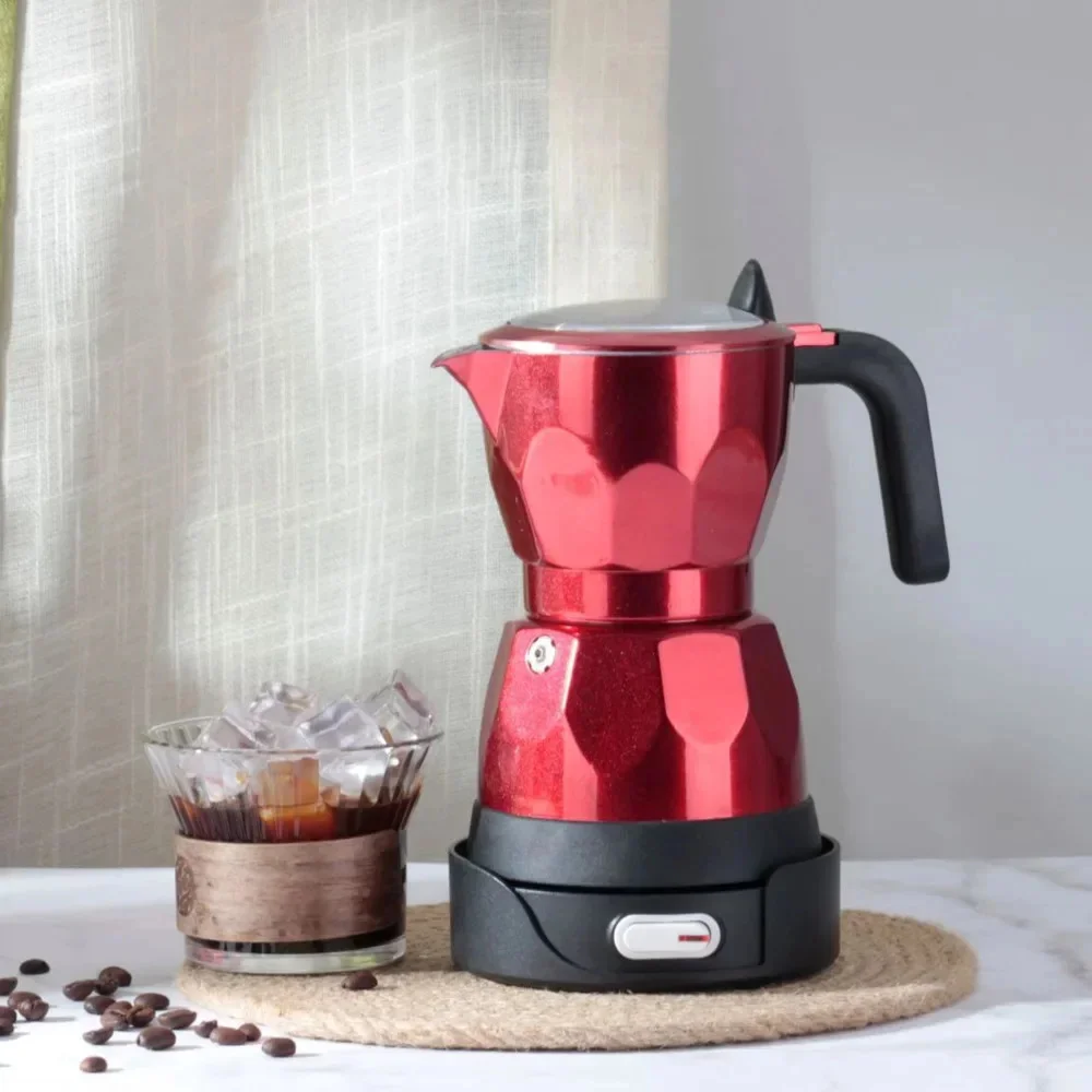 110V 220V 150ml Home Transparent Electric Moka Pot Aluminum Moka Pot Coffee Maker Simple Portable Coffee Pot thumbnail 4