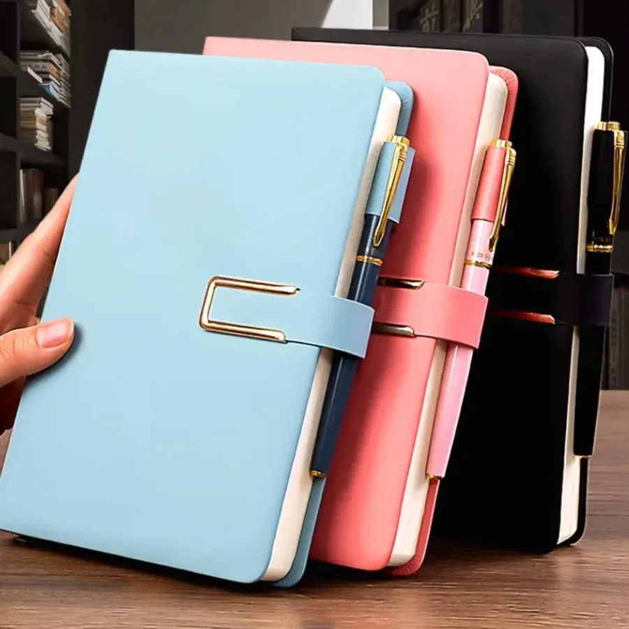 Custom Name A5 Retro Notebook Soft Leather Cover 200 Pages Agenda for Students Trendy Business Office School Stationery Supplies thumbnail 2