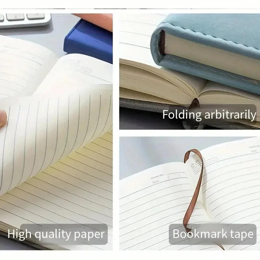 Custom Name A5 Retro Notebook Soft Leather Cover 200 Pages Agenda for Students Trendy Business Office School Stationery Supplies thumbnail 4