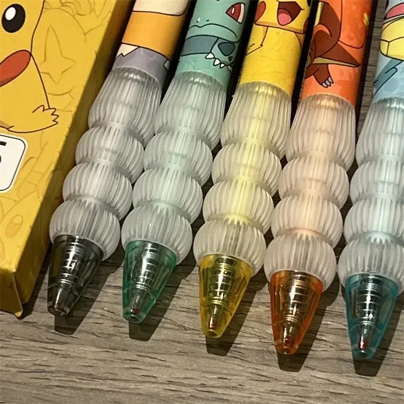 5pcs Pokemon Pens Pikachu Squirtle Charmander Cute Press Gel Pen Set Anime Cartoon School Office Stationery Supplies Kids Gifts thumbnail 3