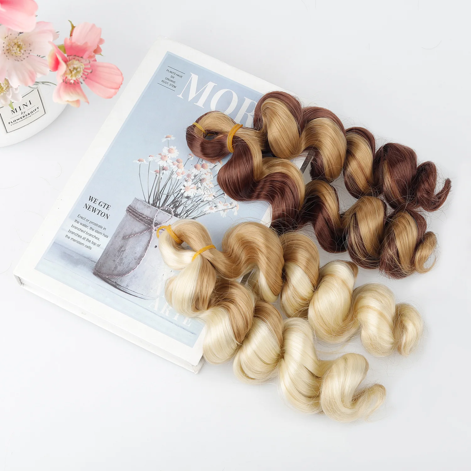 Spiral double curl crochet French spiral pattern synthetic wig length 30cm is suitable for wig braiding and wearing thumbnail 2