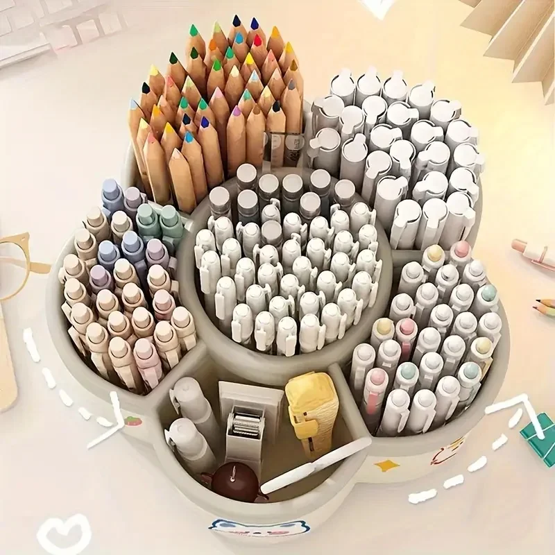 360° Rotating Pen Holder Multifunctional Desktop Organizer Back To School  for Stationery  Storage Box Multiple Office Supplies thumbnail 2