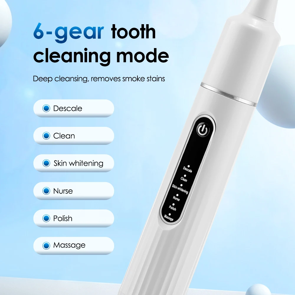 6 Modes Ultrasonic Dental Calculus Remover Waterproof Electric Toothbrush Sonic Dental Scaler Teeth Whitening Oral Cleaner thumbnail 3