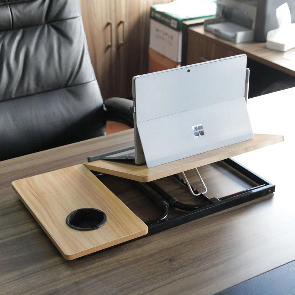 Folding Desk Laptop table for bed and sofa Laptop Desk 5-level height adjustment+cup holder multifunction table For Home Office thumbnail 3