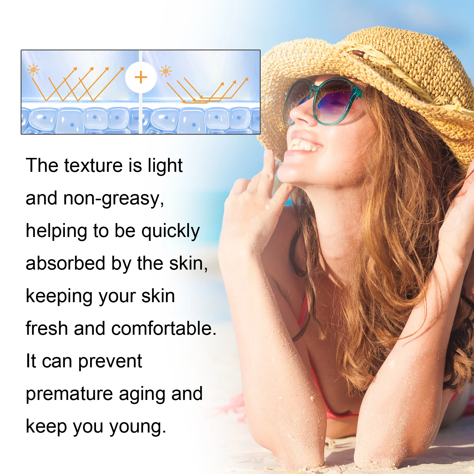 Ouhoe Body and Face Sunscreen Cream SPF 100 Protection UVA UVB Blocker Non Greasy Daily Defense for Summer Outdoor Beach Use 50g thumbnail 6