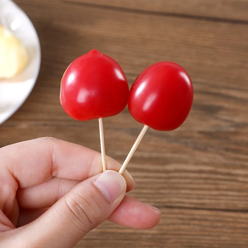 Toothpicks Double Headed Disposable Portable Cake Fruit Bread Dessert Bamboo Toothpicks for Kitchen Parties BBQ Teeth Cleaning thumbnail 4